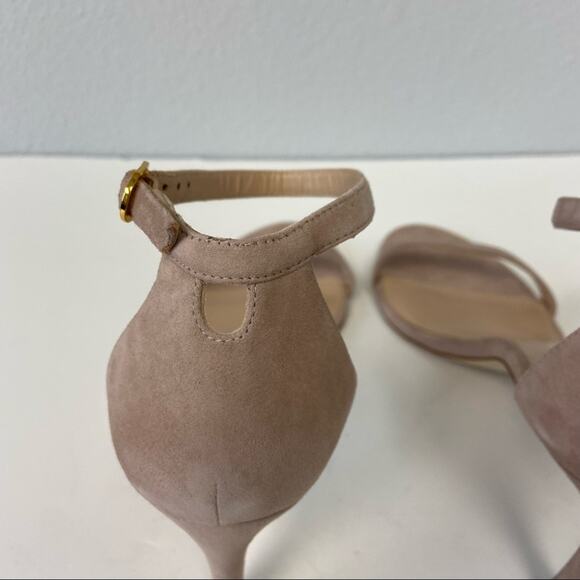 New Stuart Weitzman Nunaked Neutral Suede Classic Heel Sandals Size 10 - Picture 8 of 15